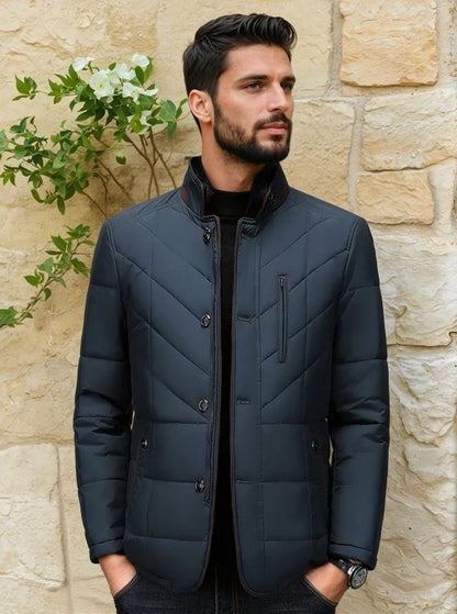 Herren Steppjacke Liddesdale – Eleganter Wintermantel mit abnehmbarem Kunstfellkragen und vielseitigen Taschen