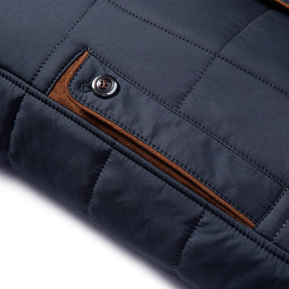 Herren Steppjacke Liddesdale – Eleganter Wintermantel mit abnehmbarem Kunstfellkragen und vielseitigen Taschen