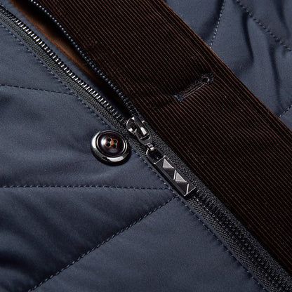 Herren Steppjacke Liddesdale – Eleganter Wintermantel mit abnehmbarem Kunstfellkragen und vielseitigen Taschen