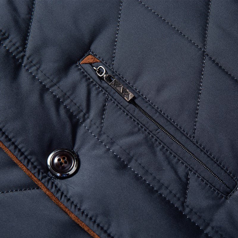Herren Steppjacke Liddesdale – Eleganter Wintermantel mit abnehmbarem Kunstfellkragen und vielseitigen Taschen