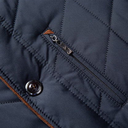 Herren Steppjacke Liddesdale – Eleganter Wintermantel mit abnehmbarem Kunstfellkragen und vielseitigen Taschen