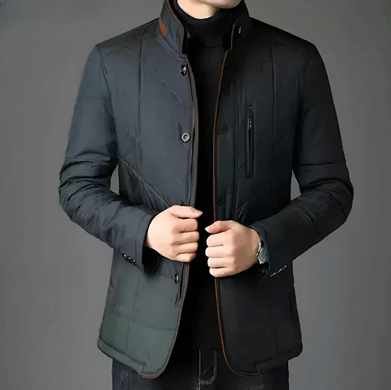 Herren Steppjacke Liddesdale – Eleganter Wintermantel mit abnehmbarem Kunstfellkragen und vielseitigen Taschen