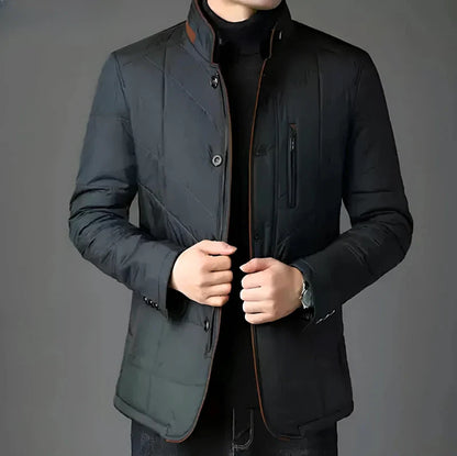 Herren Steppjacke Liddesdale – Eleganter Wintermantel mit abnehmbarem Kunstfellkragen und vielseitigen Taschen