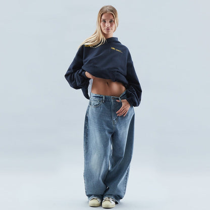 Damen Hoodie im Oversize-Look mit Modernem Print