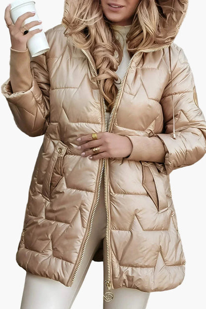Damen Steppjacke mit Kapuze – Elegante Übergangsjacke für Herbst und Winter