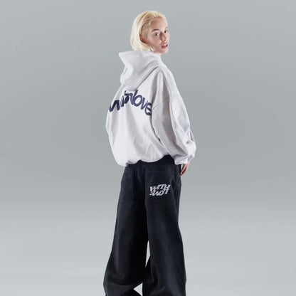 Damen Hoodie im Oversize-Look mit Modernem Print