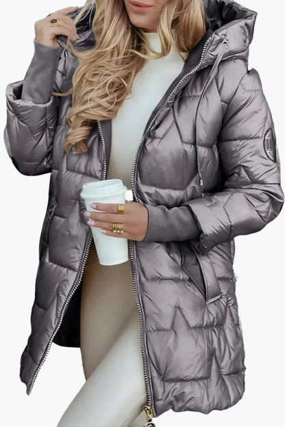 Damen Steppjacke mit Kapuze – Elegante Übergangsjacke für Herbst und Winter
