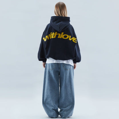Damen Hoodie im Oversize-Look mit Modernem Print