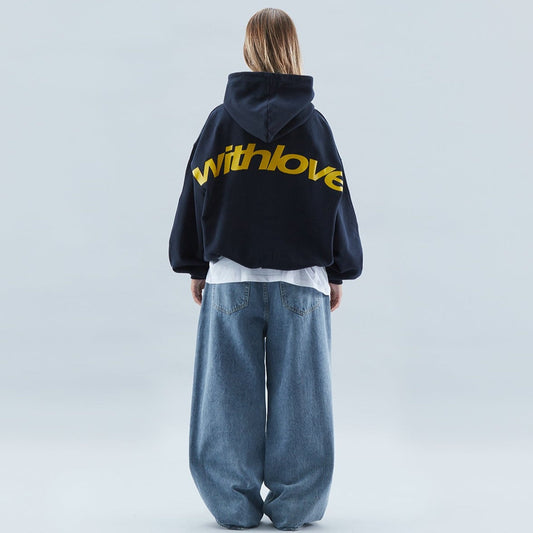 Damen Hoodie im Oversize-Look mit Modernem Print