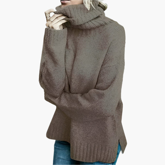 Damen Oversized Rollkragenpullover – Lässiger Strickpullover für gemütliche Tage