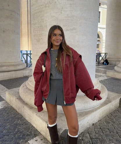 Damen Oversized Bomberjacke – Trendige Streetwear für Alltag und Freizeit