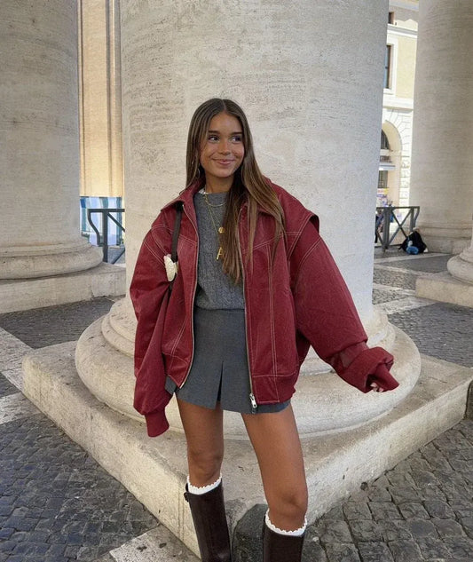 Damen Oversized Bomberjacke – Trendige Streetwear für Alltag und Freizeit