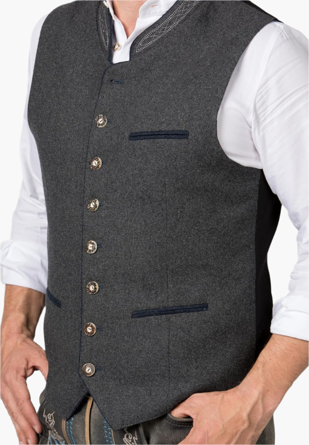 Herren Trachtenweste mit Traditionellem Design und Eleganten Knöpfen
