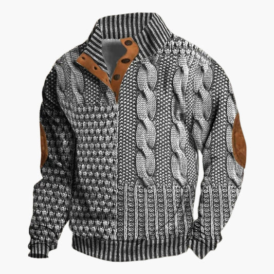 Herren Strickmuster Bomberjacke Retro Freizeit Stil – Perfekt für Herbst & Winter