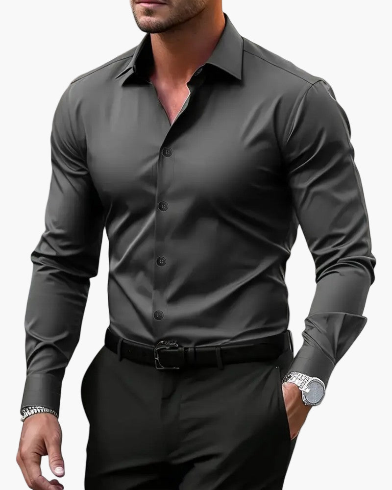 Herren Business Freizeithemd – Modernes Slim Fit Langarmshirt für Büro & Alltag