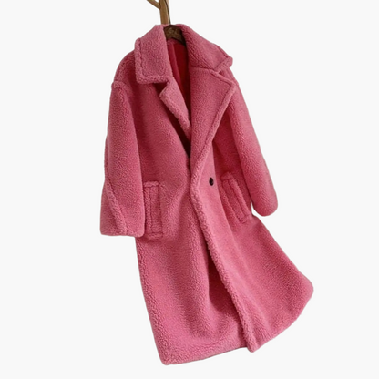 Damen Oversize Teddy Mantel – Modischer Winter-Look für stilbewusste Frauen