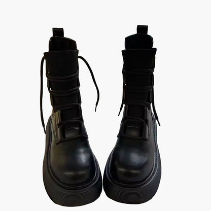 Damen Plateau-Sneaker mit Frontschnürung – Modische High-Top Freizeitschuhe für Alltag & Streetstyle