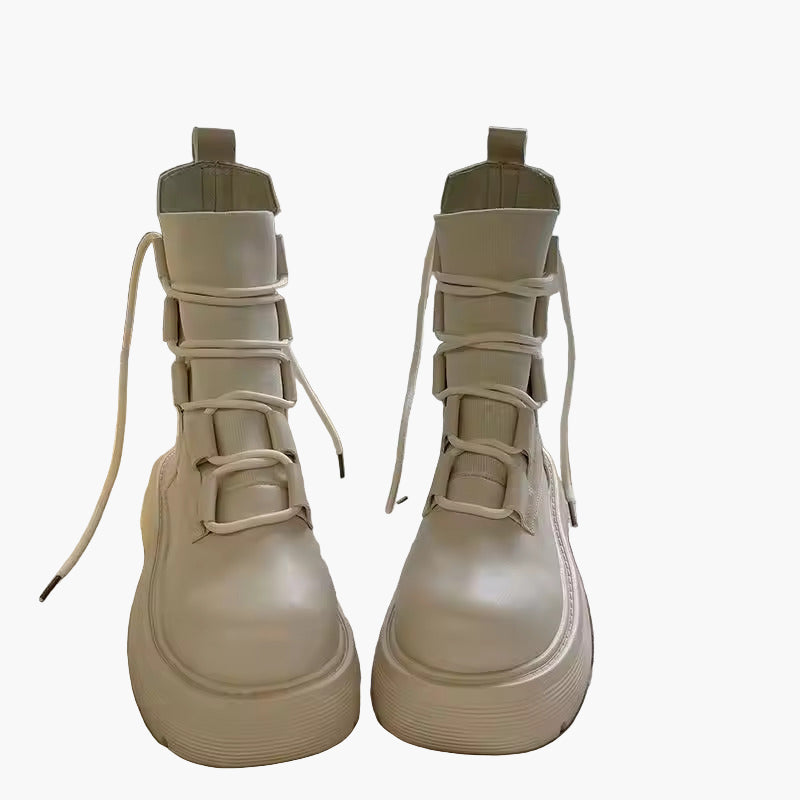 Damen Plateau-Sneaker mit Frontschnürung – Modische High-Top Freizeitschuhe für Alltag & Streetstyle