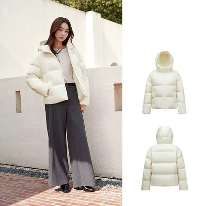 Damen Steppjacke mit Kapuze – Winter Outdoor Freizeitjacke, lässiger Stil