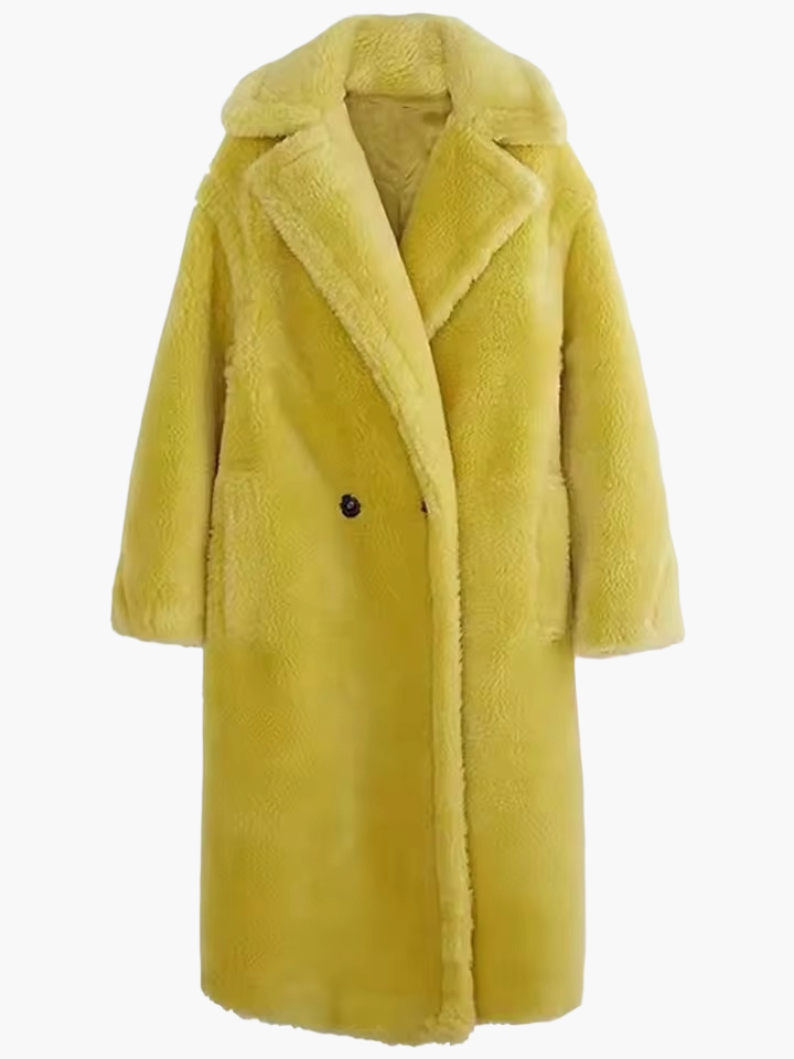 Damen Langer Plüsch Kunstfell Mantel – Modischer Wintermantel für stilvolle Outfits