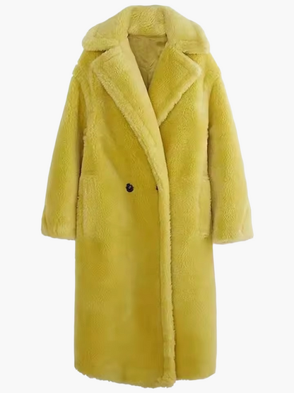 Damen Langer Plüsch Kunstfell Mantel – Modischer Wintermantel für stilvolle Outfits