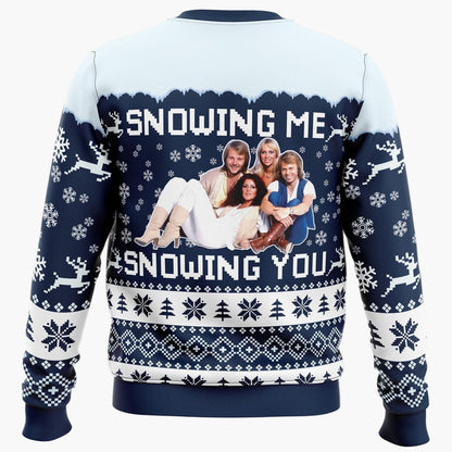 Unisex Weihnachts-Pullover ABBA „Snowing Me Snowing You“ – Lustiger Retro Ugly Christmas Sweater für Musikfans