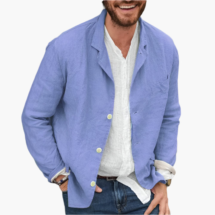 Herren Sakko Leinen Casual Blazer – Moderner Freizeit-Look für Alltag & Events