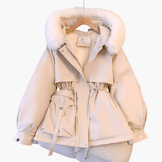Damen Winterparka mit Kapuze und Fleece-Futter – Eleganter Outdoormantel für kalte Tage