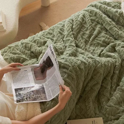 Kuschelige Winter Schlafdecke für Damen und Herren – Luxus Komfortdecke mit Lammwoll-Effekt, perfekt für Schlafzimmer & Sofa