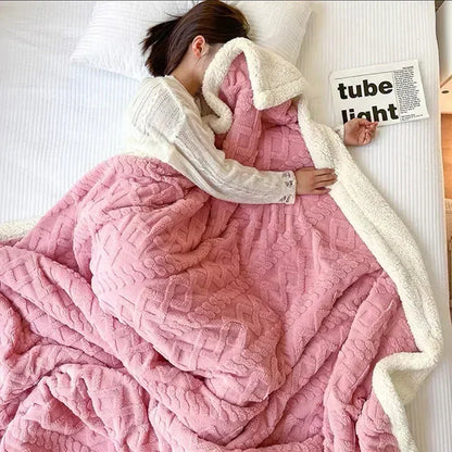 Kuschelige Winter Schlafdecke für Damen und Herren – Luxus Komfortdecke mit Lammwoll-Effekt, perfekt für Schlafzimmer & Sofa