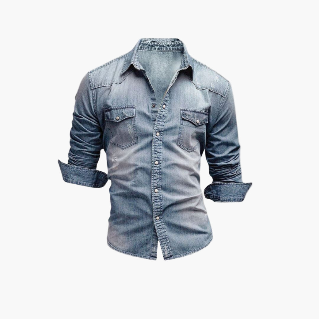 Herren Jeanshemd im Western-Stil mit Druckknöpfen – Lässiger Klassiker für Freizeit & Alltag