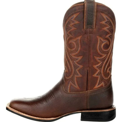 Herren Westernstiefel mit Klassischem Muster und Authentischem Look