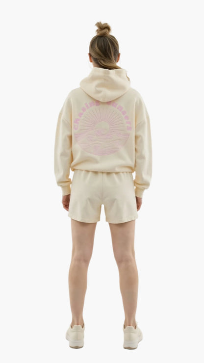 Damen Kapuzenpullover im Oversize-Look mit tropischer Stickerei – Freizeit & Streetwear Hoodie