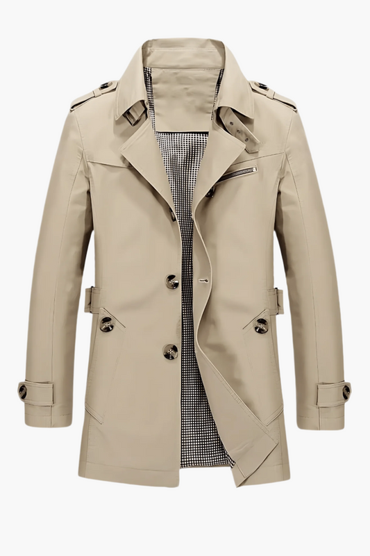 Herren Trenchcoat Klassisch Modern Stil – Eleganter Mantel für Business und Freizeit