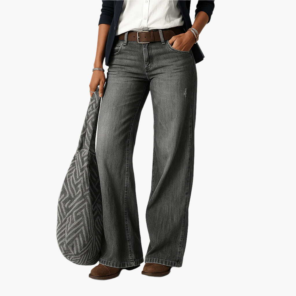 Damen Weite Jeans im Modernen Casual-Look – Perfekt für Alltag & Büro