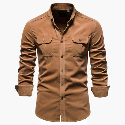 Herren Freizeit Langarmhemd mit Brusttaschen – Modernes Casual Hemd für Alltag & Büro