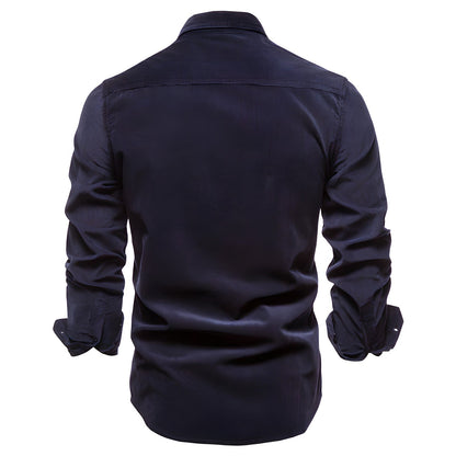 Herren Freizeit Langarmhemd mit Brusttaschen – Modernes Casual Hemd für Alltag & Büro