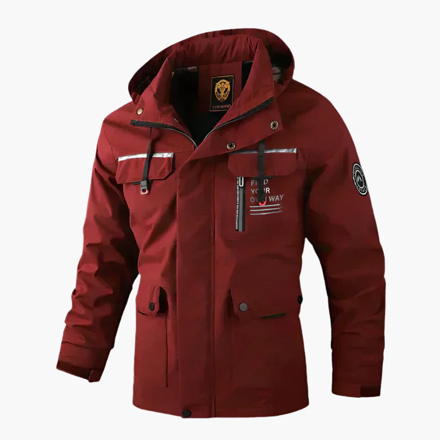 Herren Winter Outdoor Jacke – Funktionaler Parka mit Kapuze und Statement-Design für kalte Tage