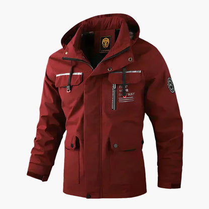 Herren Winter Outdoor Jacke – Funktionaler Parka mit Kapuze und Statement-Design für kalte Tage