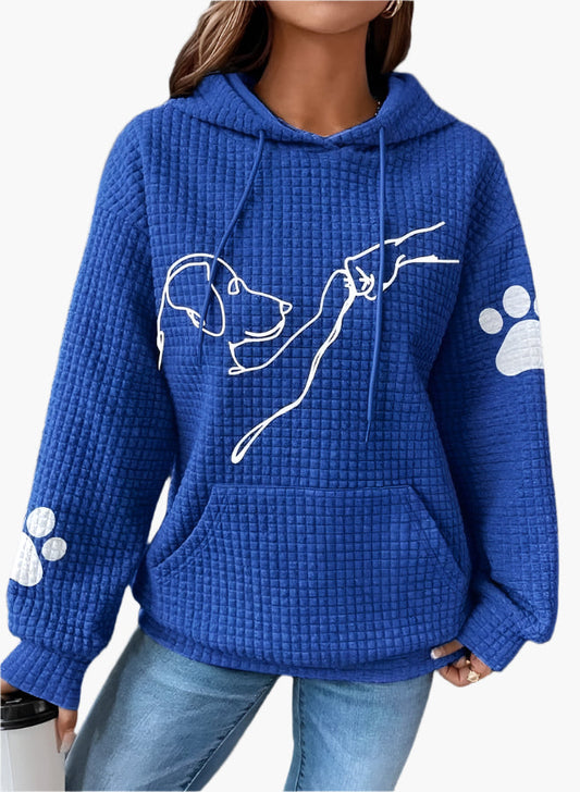 Damen Kapuzenpullover mit Hundemotiv – Kuscheliger Hoodie für Hundeliebhaber, Freizeit & Alltag