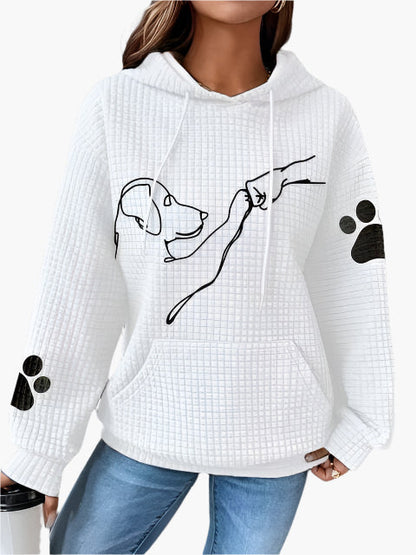 Damen Kapuzenpullover mit Hundemotiv – Kuscheliger Hoodie für Hundeliebhaber, Freizeit & Alltag