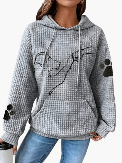 Damen Kapuzenpullover mit Hundemotiv – Kuscheliger Hoodie für Hundeliebhaber, Freizeit & Alltag