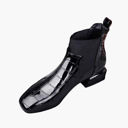 Damen Chelsea Boots im eleganten Croco-Look – Stilvolle Herbst-Winter Stiefeletten für trendbewusste Frauen