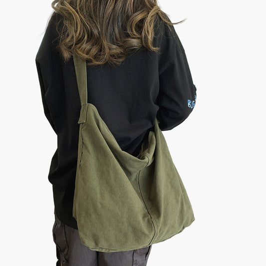 Damen Oversized Schultertasche Canvas – Trendige Alltagstasche für Arbeit, Schule & Freizeit
