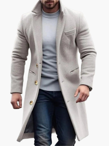 Herren Eleganter Wintermantel – Klassischer Langer Mantel für Business & Freizeit