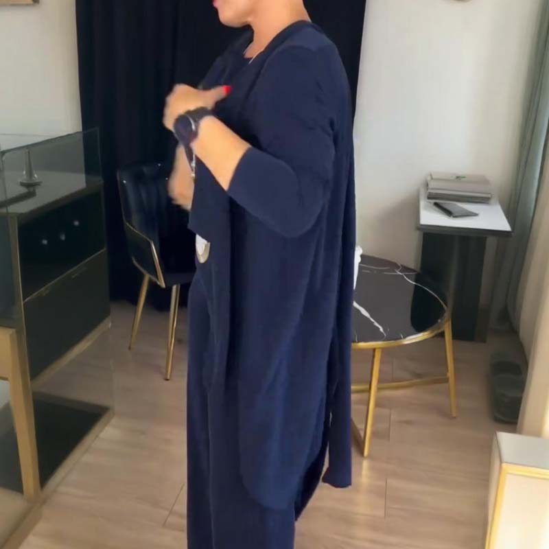 Damen 3-Teiliges Elegant & Komfort Set – Business & Freizeit Outfit mit Cardigan, Top & Hose