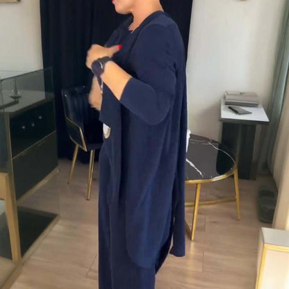 Damen 3-Teiliges Elegant & Komfort Set – Business & Freizeit Outfit mit Cardigan, Top & Hose