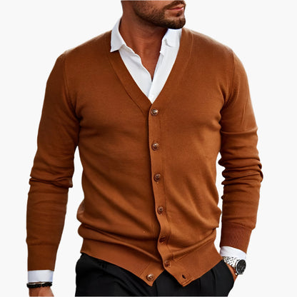 Herren Cardigan – Eleganter V-Ausschnitt, Business & Freizeit Strickjacke