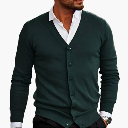 Herren Cardigan – Eleganter V-Ausschnitt, Business & Freizeit Strickjacke