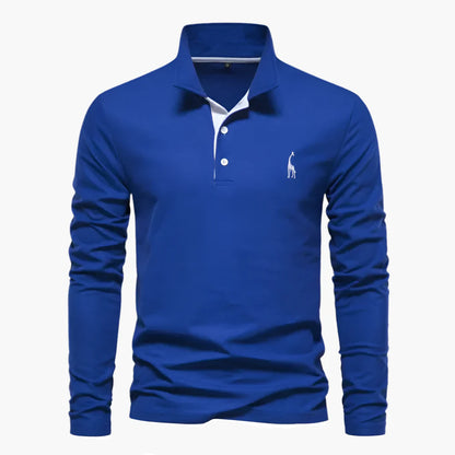 Herren Langarm Polo – Klassisches Poloshirt mit Stickerei für stilvolle Alltags- und Business-Looks